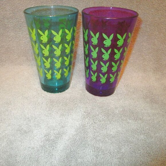 SET Of 2 PLAYBOY BUNNY Highball GLASSES Club TALL Mid Century Modern VINTAGE - Picture 3 of 7
